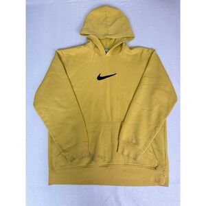 Vintage Nike Center Swoosh Hoodie Mens XL Yellow Distressed Thrashed